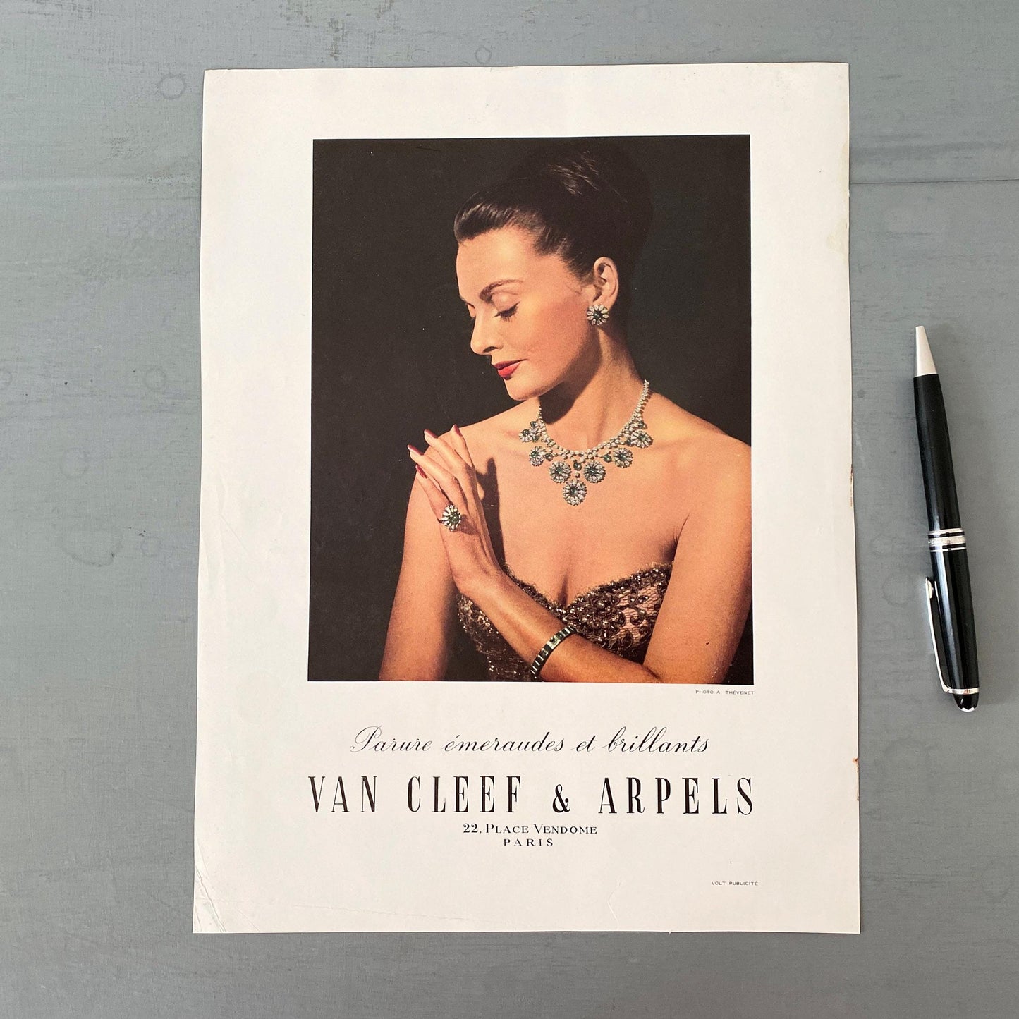 Authentic Vintage 1950s Vogue Cover Poster, Original French Magazine Page