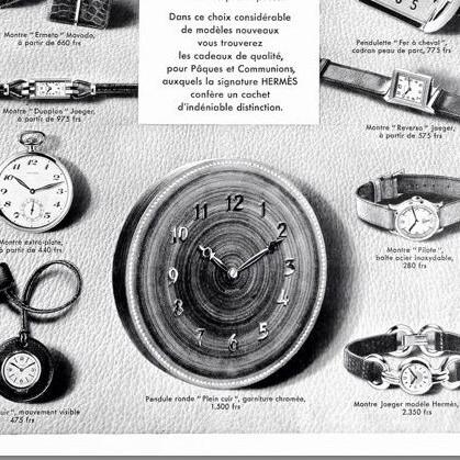 Authentic 1930s Vintage Hermes Watch Advertisement Poster: Original French Fashion Print