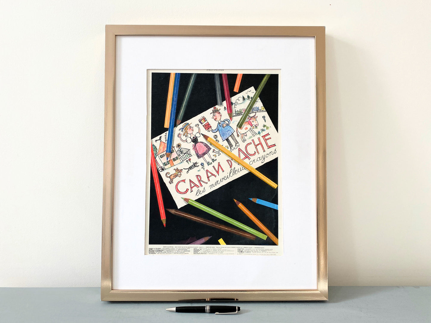 Authentic 1930s French Vintage Nestle Ad Poster: Rustic Baby & Lamb Print, Ready to Frame