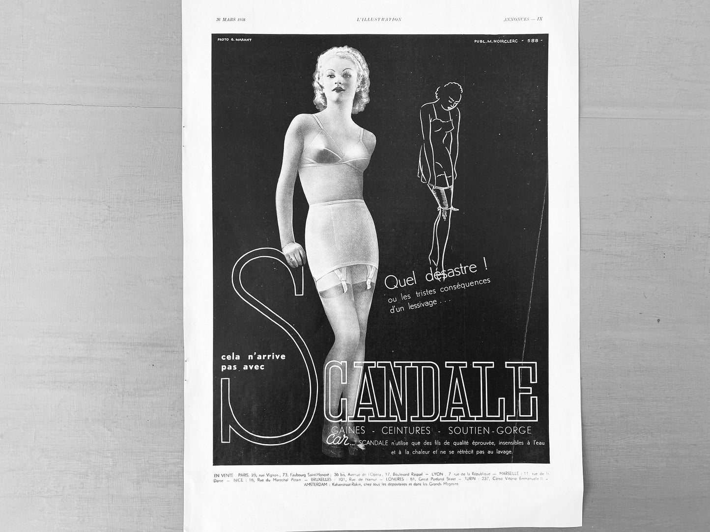 Authentic 1930s Vintage Lingerie Advertisement Poster: Retro Fashion Wall Art Print