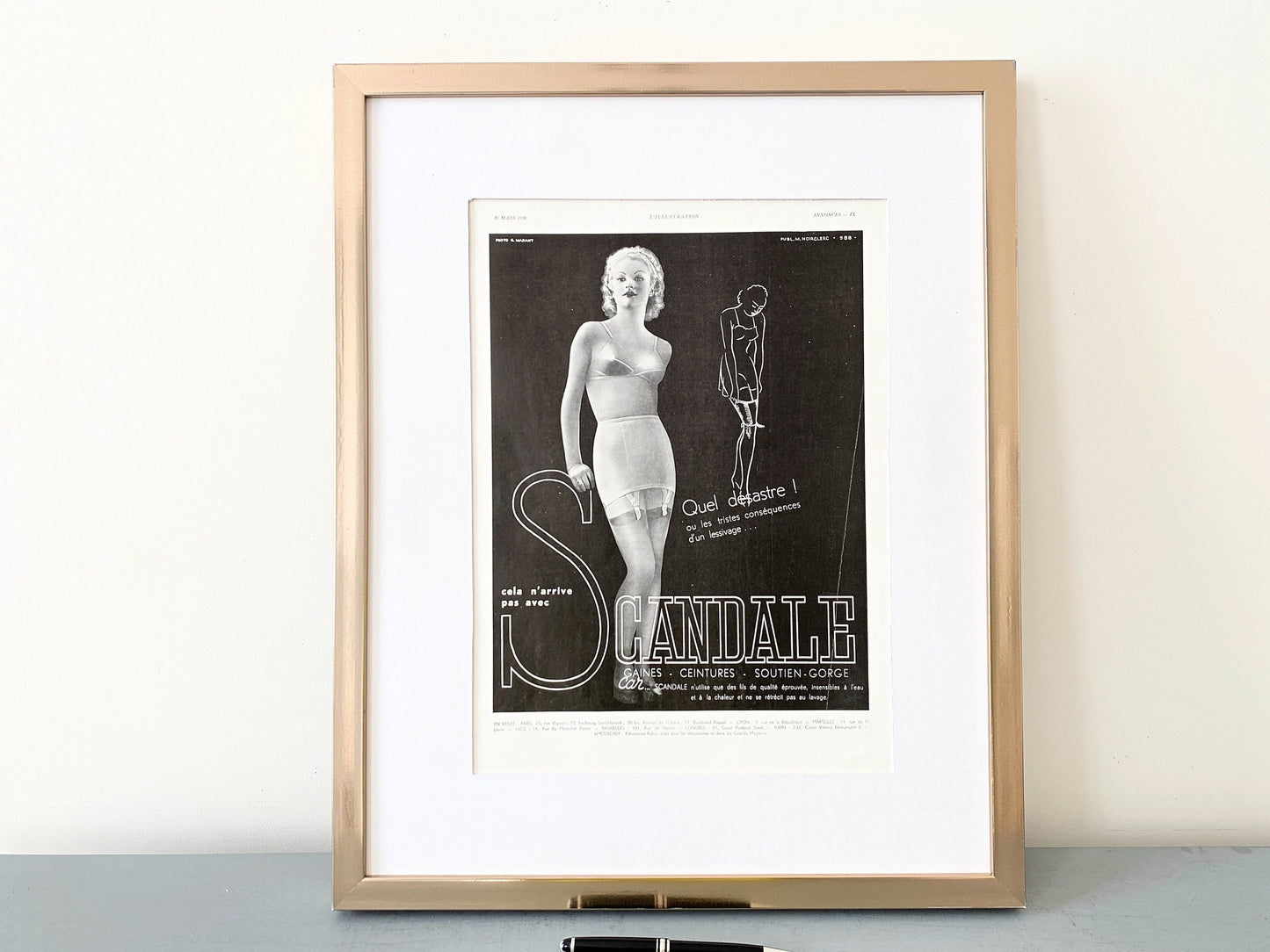 Authentic 1930s Vintage Lingerie Advertisement Poster: Retro Fashion Wall Art Print