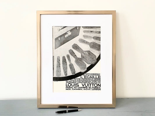 Authentic 1930s Vintage  Louis Vuitton Advertisement Print, LV Accessories Luxury Brand Poster