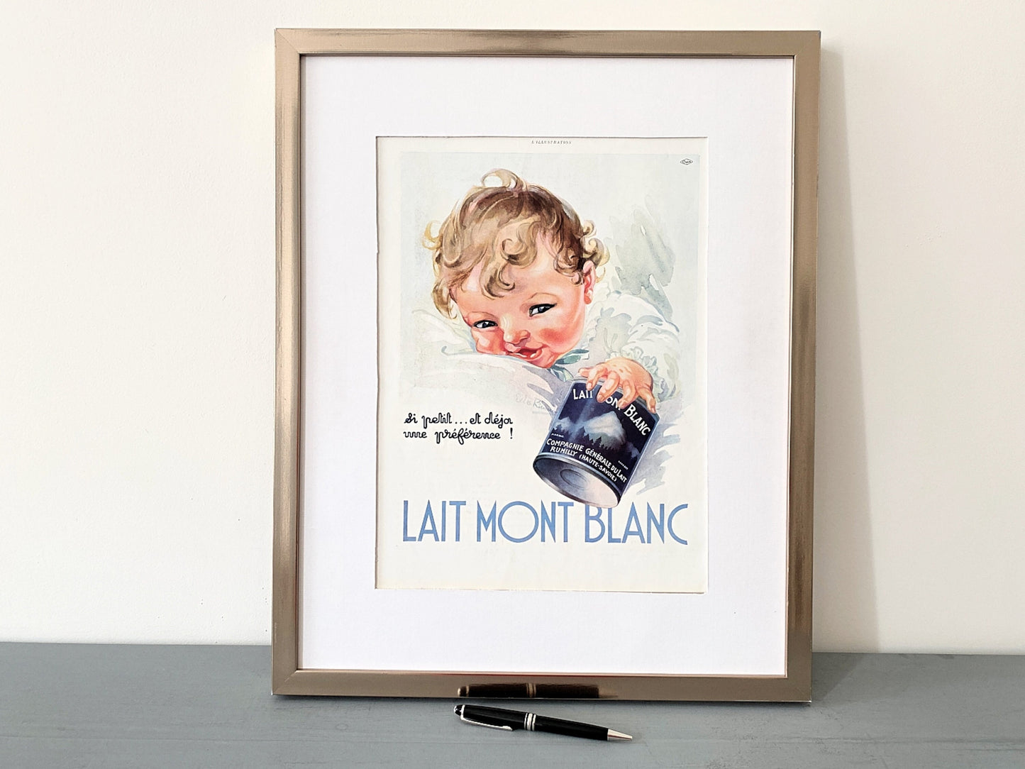 Original 1930s Vintage French Baby Food Ad Poster: Authentic Nursery Wall Art Print by Ella Riemeran