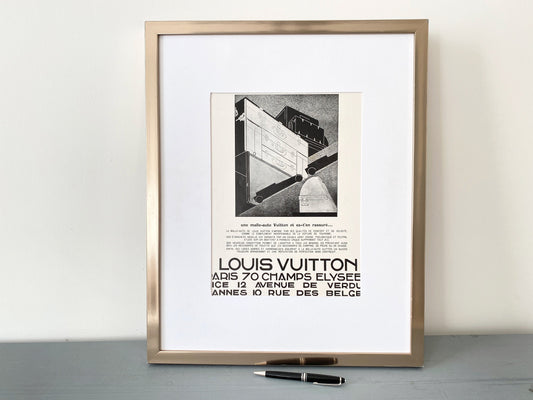 Original 1950s Vintage Louis Vuitton Ad Poster: Rare Authentic French Luggage Print