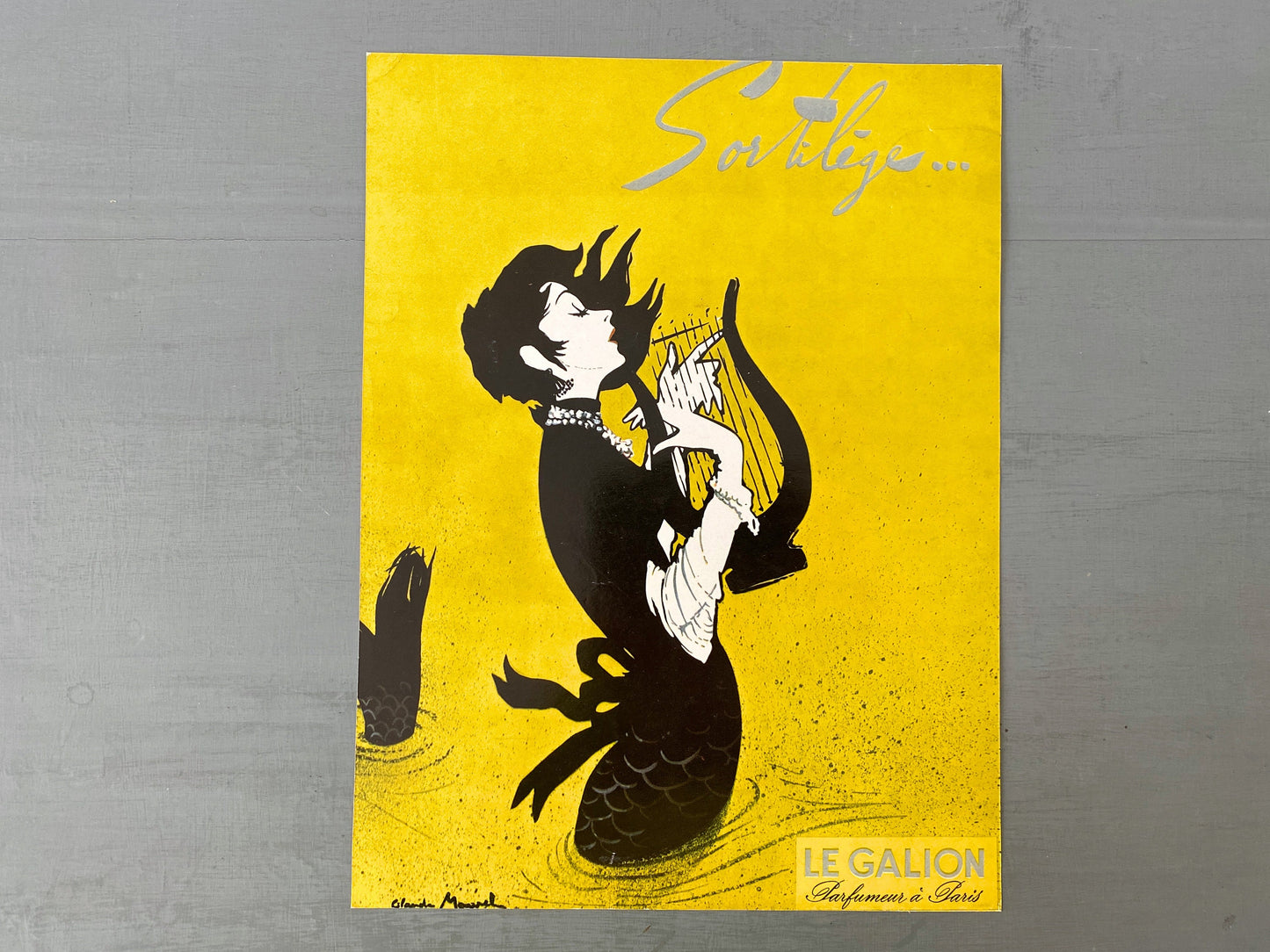 Rare Original 1950s Vintage Le Galion Perfume Ad Print: Mid Century Vogue Magazine Poster