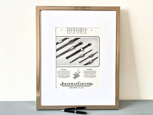 Authentic 1930s Vintage Jaeger Lecoultre Watch Ad Poster: Original Mid Century Print