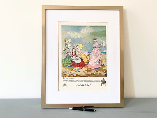 Authentic 1950s Vintage French Perfume D'Orsay Advertisement Print: Belle Epoque Wall Art