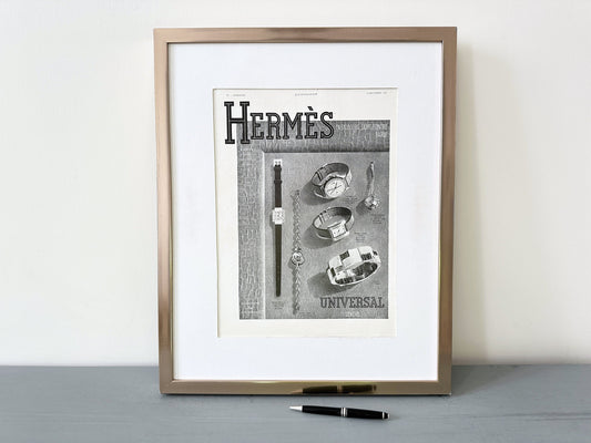 Original 1930s French Vintage Hermes Ad Print: Mid Century Paris Luxury Fashion Wall Art Poster
