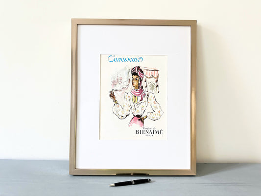 Original 1940s Vintage Bienaime Perfume Ad Print: Rare Authentic French Advertisement