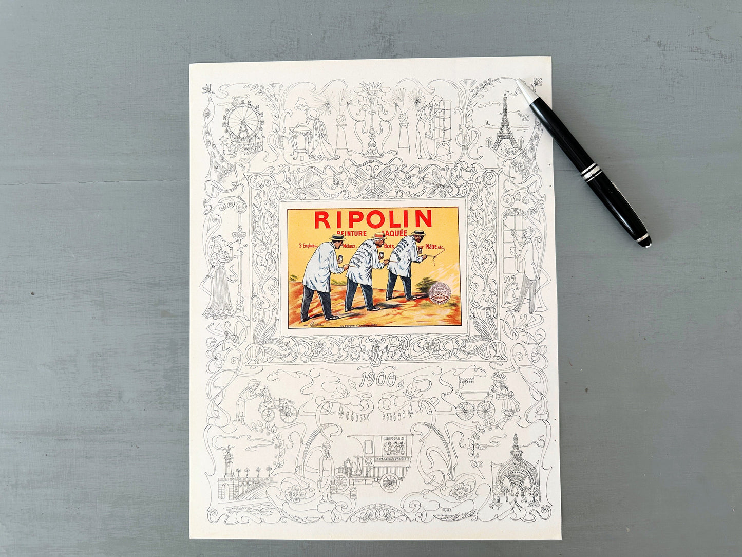 Authentic French Vintage Dubonnet Aperitif Ad: Art Nouveau La Vie Parisienne Poster