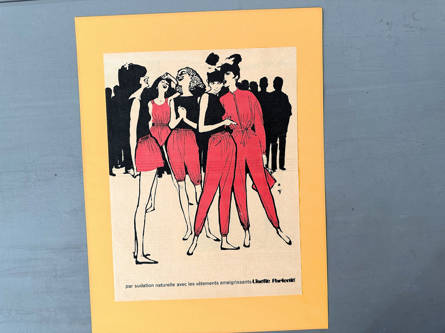 Original 1960s Fashion Ad Poster by Rene Gruau: Rare Vintage Parisian Magazine Print