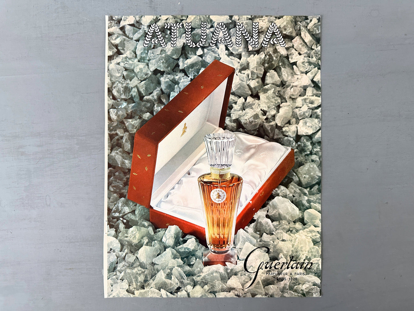Authentic 1940s Vintage Guerlain Perfume Print: Original French Advertisement