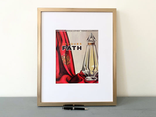 Authentic 1950s French Perfume Bottle Ad Print: Vintage Vogue Magazine Page