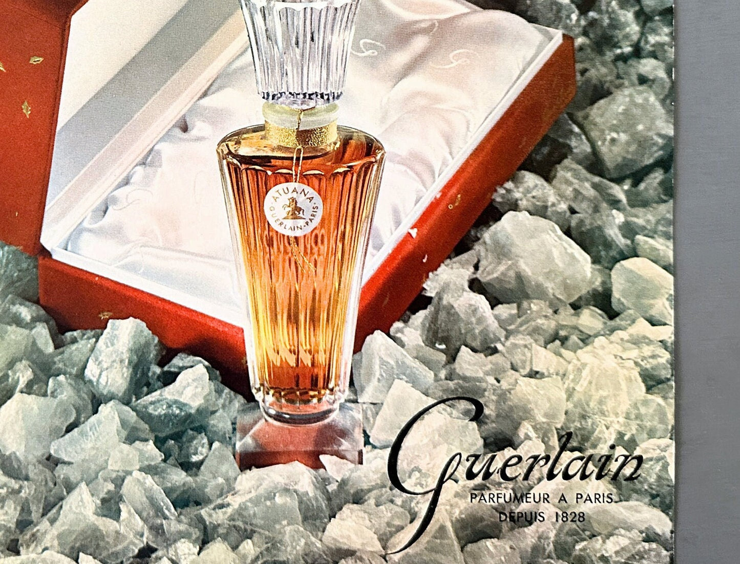 Authentic 1940s Vintage Guerlain Perfume Print: Original French Advertisement