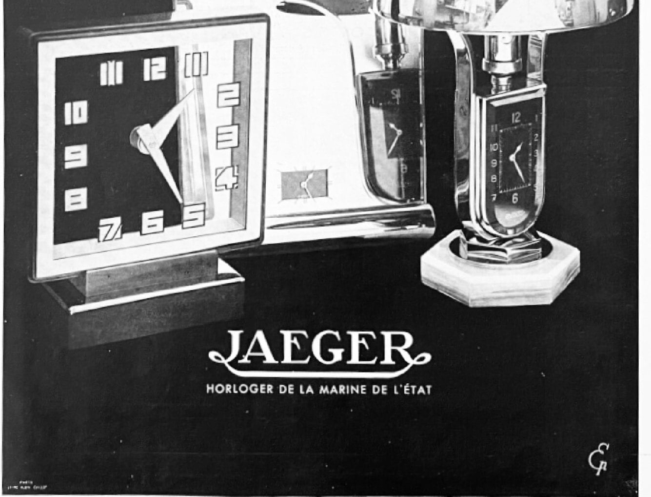 Authentic 1930s Vintage Jaeger Clock Advertisement Print: Original Art Deco Wall Art Poster