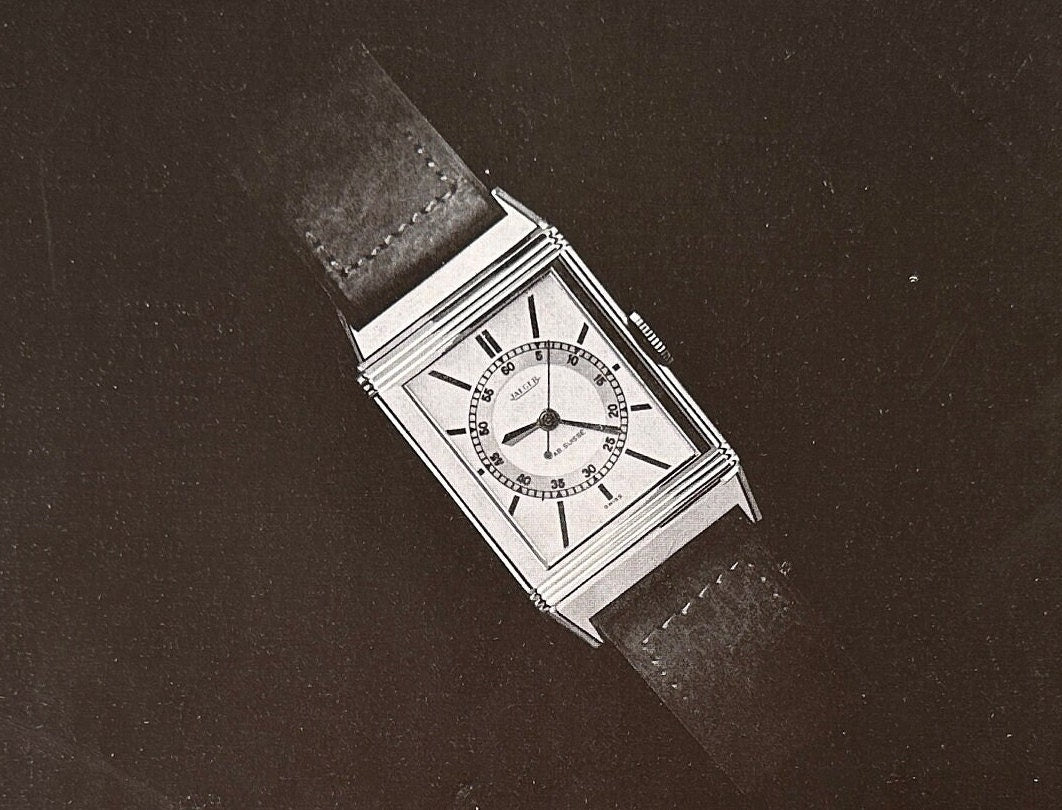 French Authentic 1930s Vintage Jaeger Lecoultre Watch Advertisement Print