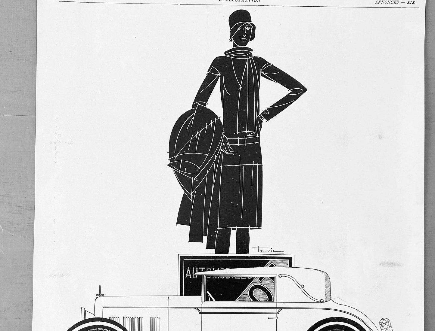 Authentic 1930s Vintage Talbot Car Ad Print: French Mid-Century Garage Wall Art Poster