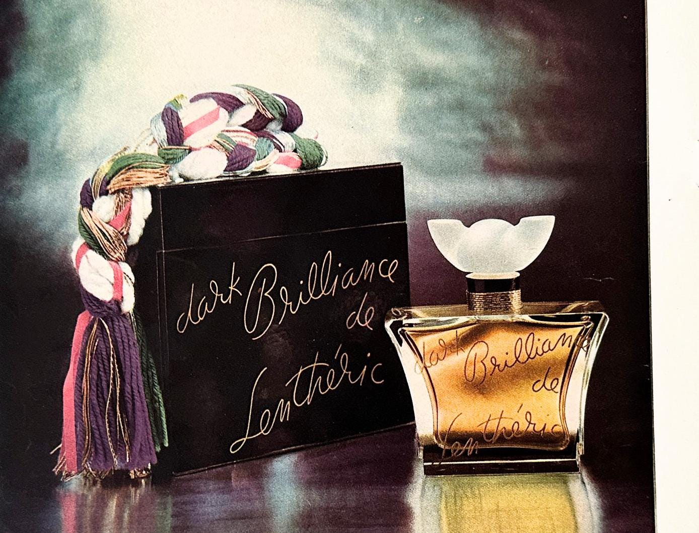 Authentic 1950s French Vintage Perfume Bottle Ad Print, Mid Century Paris Wall Art