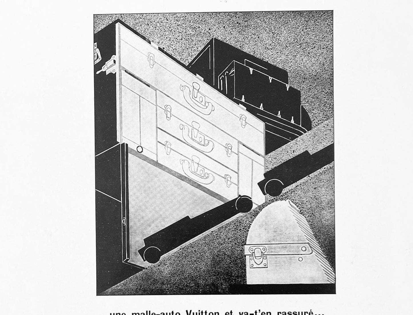Original 1950s Vintage Louis Vuitton Ad Poster: Rare Authentic French Luggage Print