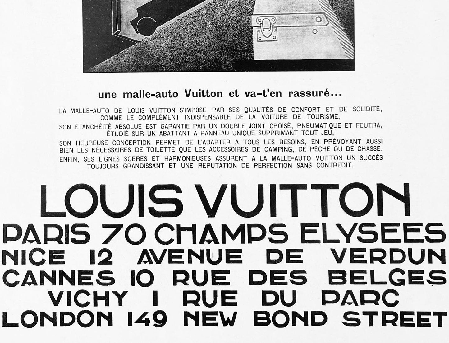 Original 1950s Vintage Louis Vuitton Ad Poster: Rare Authentic French Luggage Print