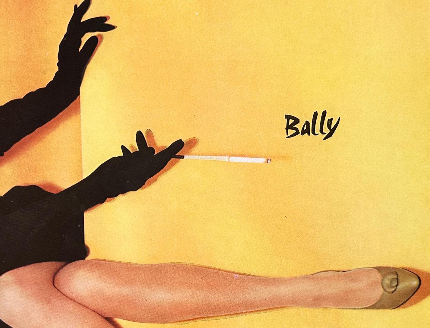 Authentic 1950s Vintage Bally Shoes Advertisement Print: French Vogue Fashion Poster