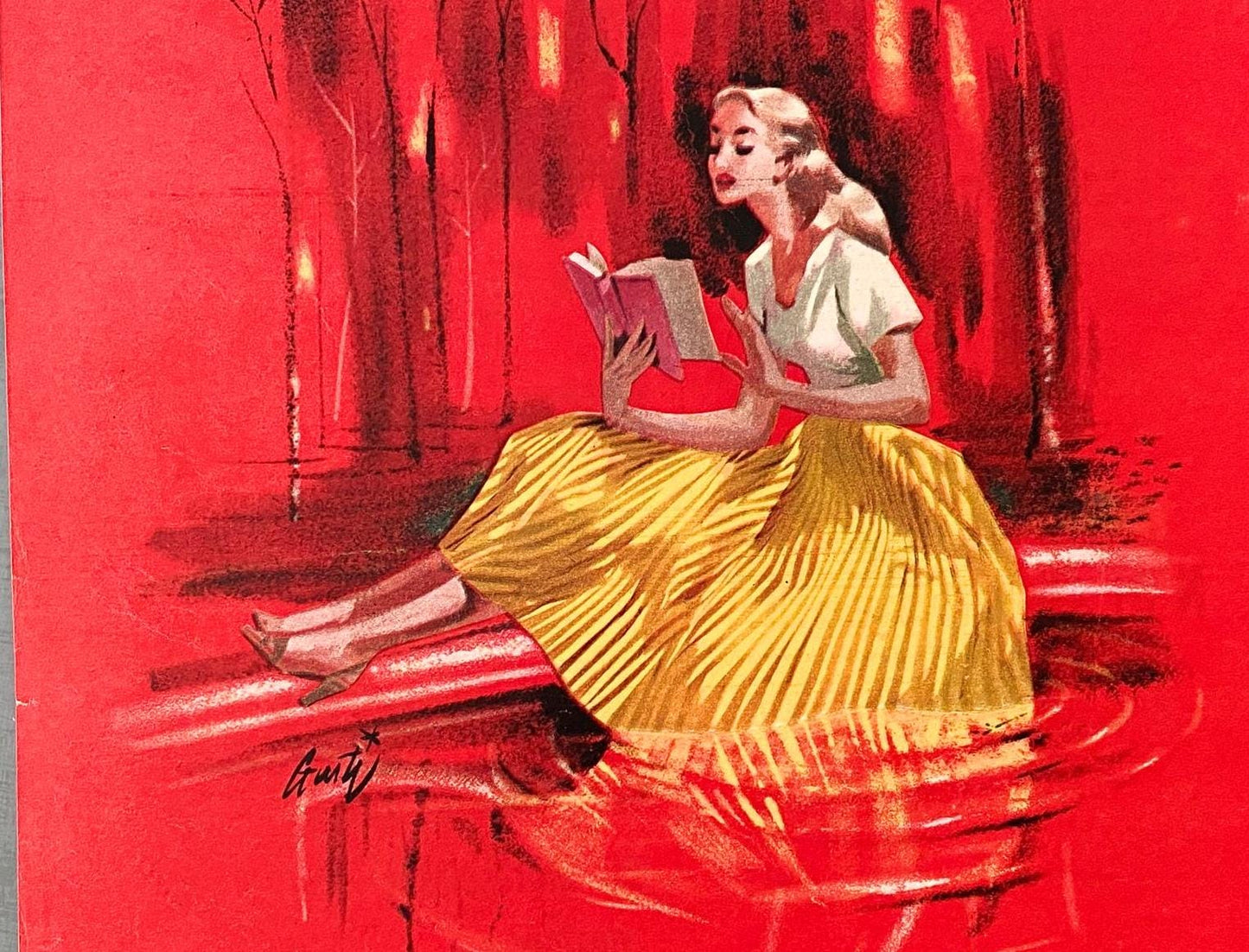 Vintage French Fashion Print: Rare Paris Scene Advertisement, Ready to Frame