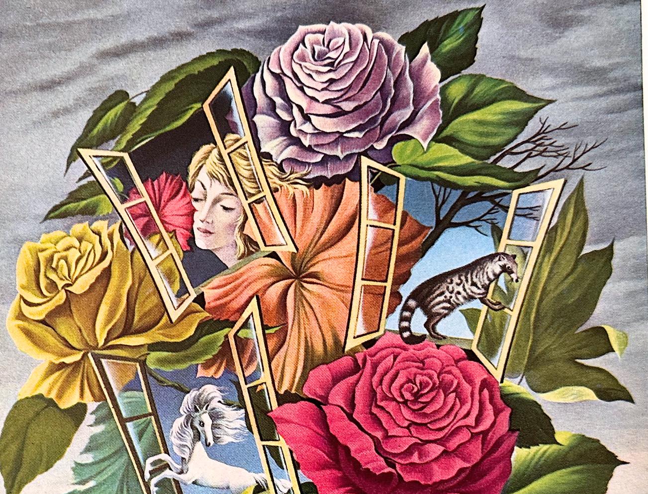 Authentic 1950s Vintage Guerlain Perfume Ad Print: Original French Fashion Illustration