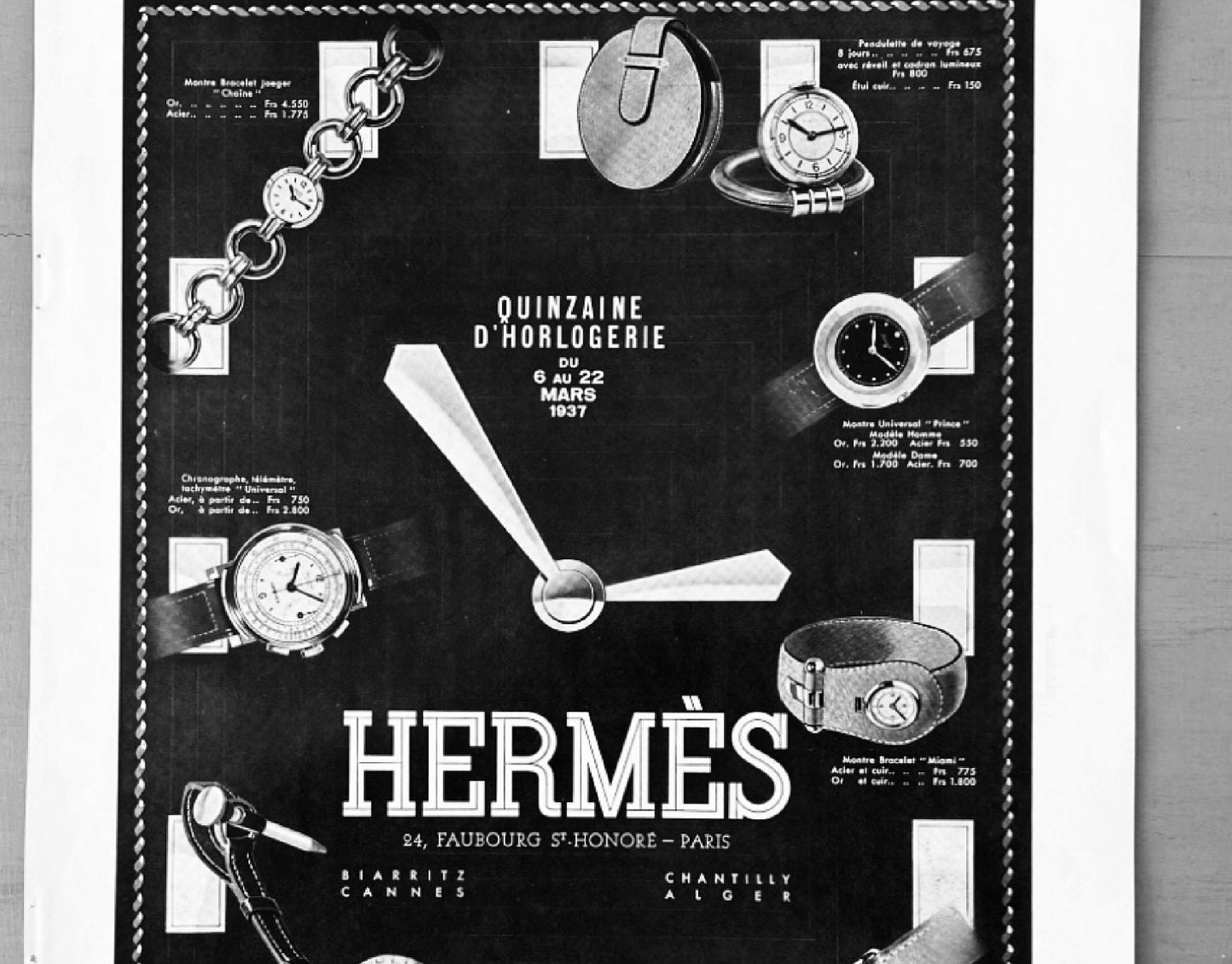Authentic 1930s Vintage Hermes Advertisement Print,  French Style Art Deco Wall Art