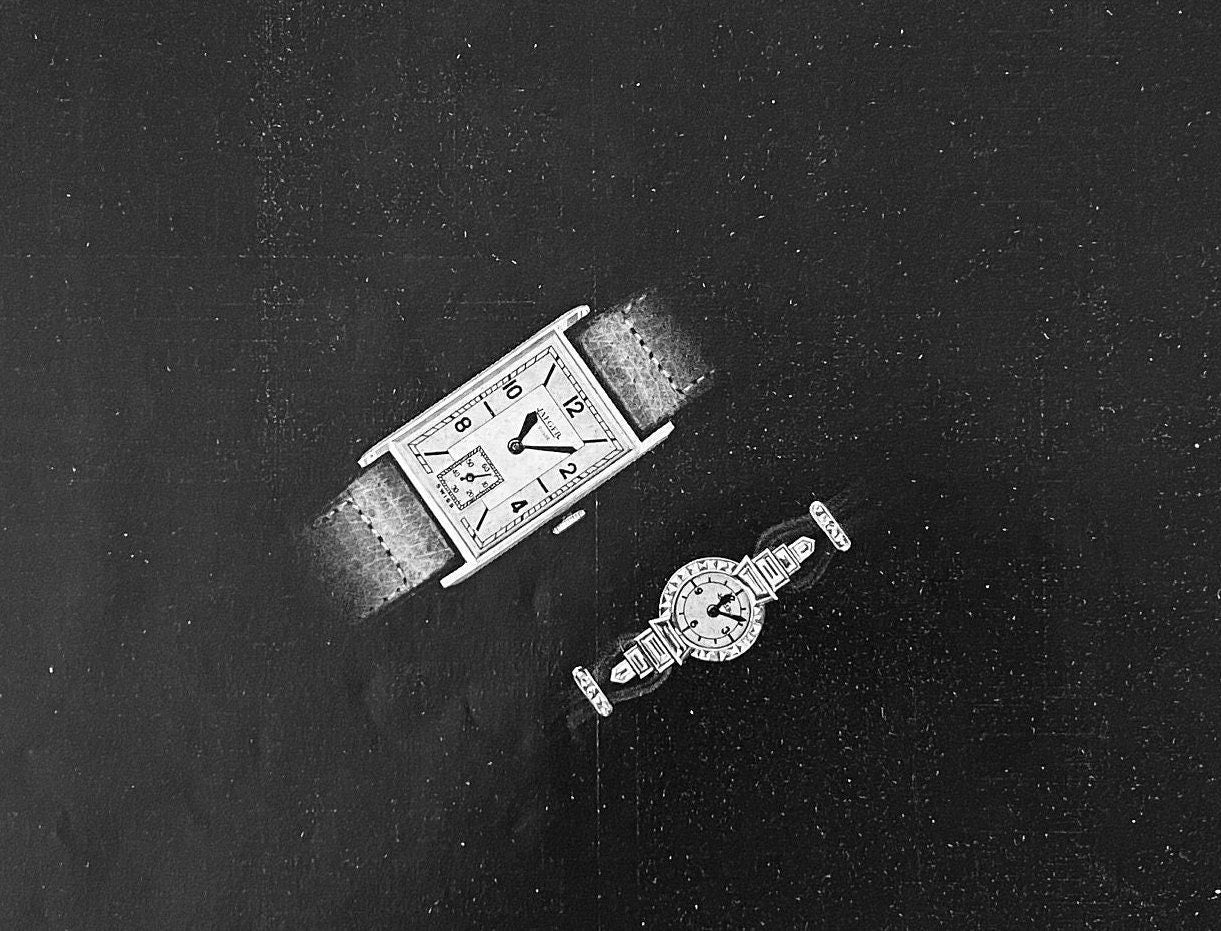 Authentic French 1930s Vintage Jaeger Swiss Watch Advertisement Print