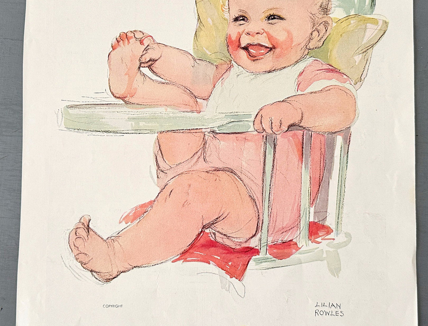 Authentic 1930s Vintage Nestle Ad Print Wall Art: Original French Baby Poster