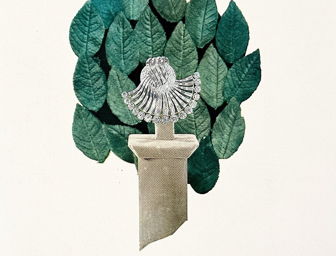 Original 1940s Boucheron Jewelry Ad Poster: Mid-Century Parisian Wall Art