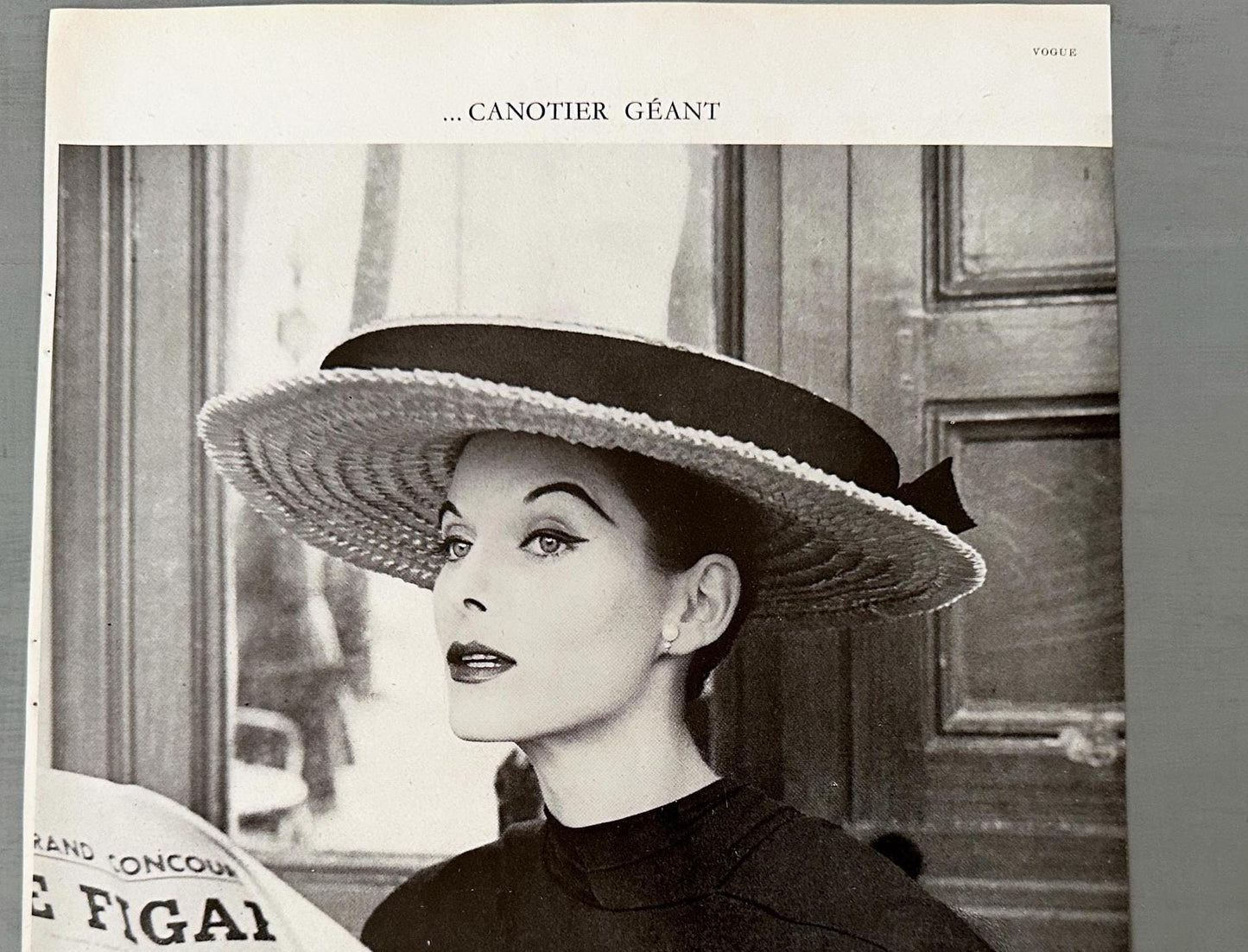 Vintage Vogue Fashion Print: Paris Woman in Givenchy Hat
