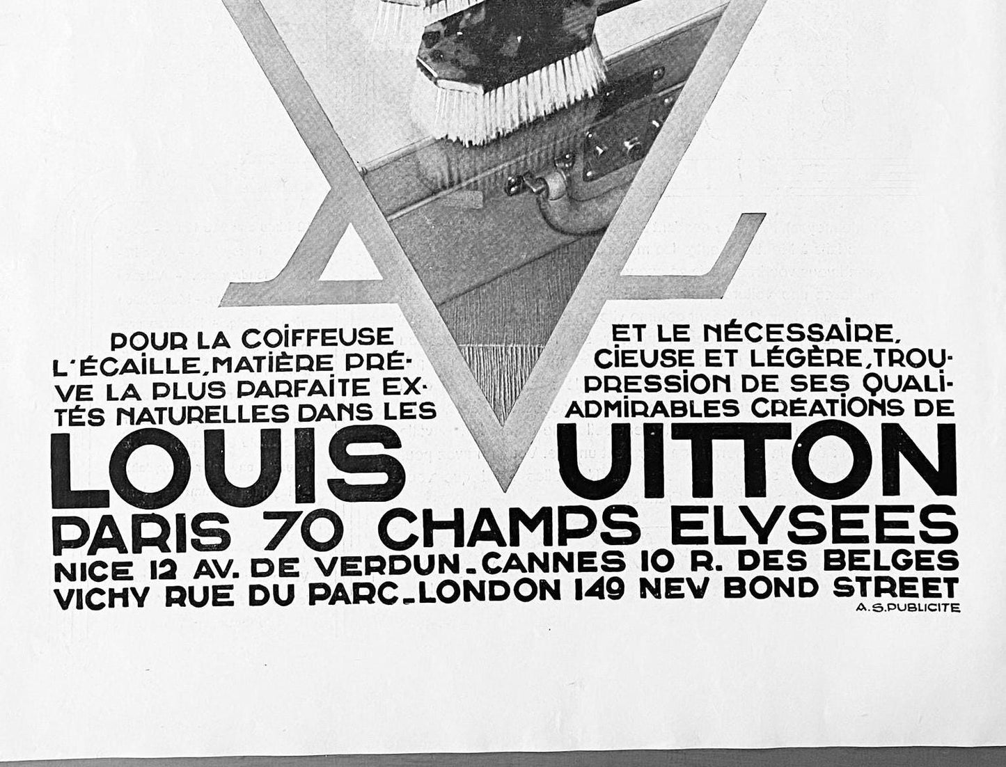 Authentic 1930s Vintage Louis Vuitton Luggage & Monogram Advertising Poster:  Original Art Deco Print