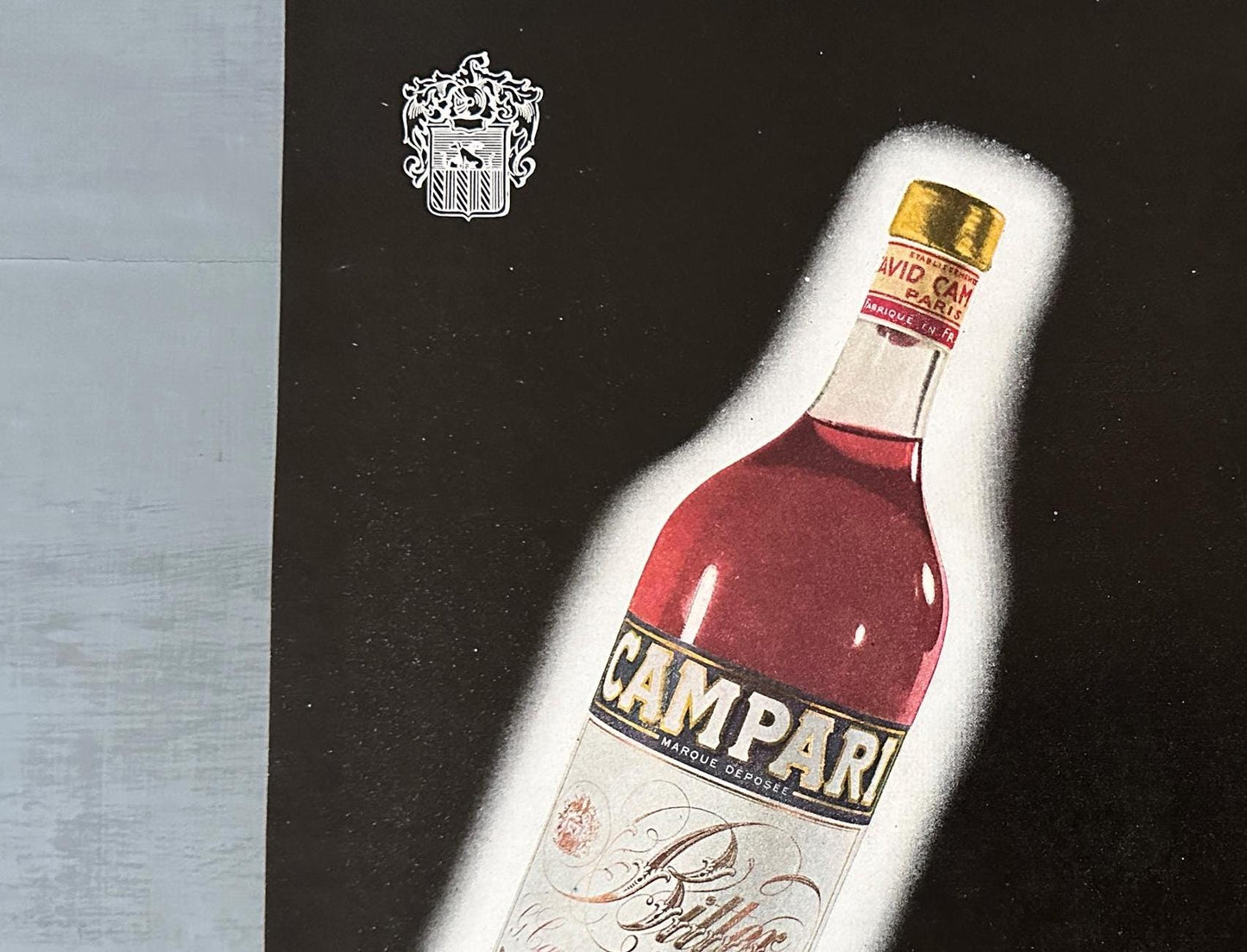 Authentic 1950s Vintage Campari Bitter Bottle Poster: French Aperitif Advertisement