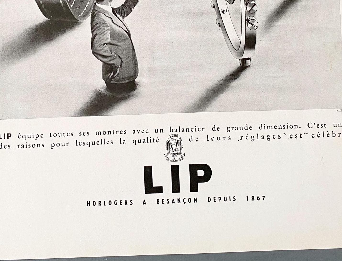 Authentic 1940s Vintage Lip Watch Ad Poster, Original French Surrealism Wall Art Print