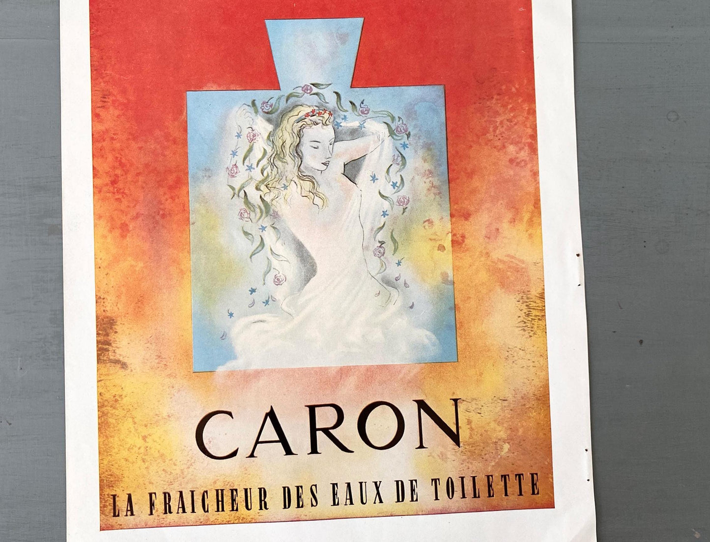 Vintage Caron Perfume Ad Print: French Vogue Magazine, Bathroom Wall Art