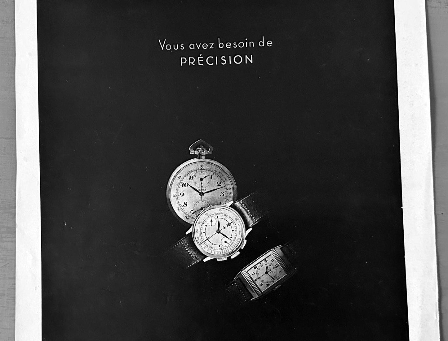 Vintage Jaeger Lecoultre Ad Print: Mid-Century Swiss Watch Poster