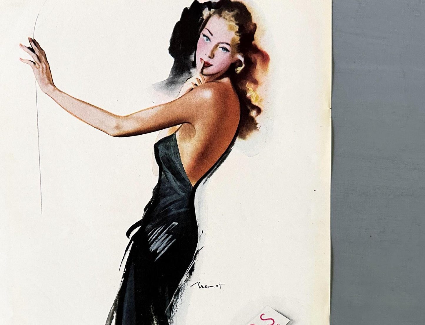 Authentic 1940s Vintage Vogue Paris Ad Print: Parisian Chic Woman, Brenot Illustration