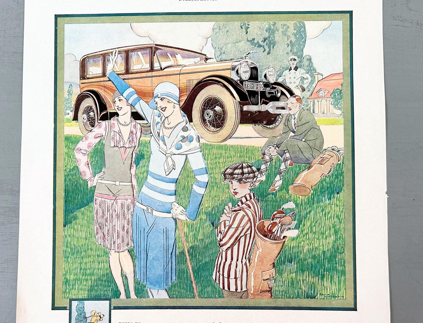 1930s Authentic Vintage Classic Lincoln Car Poster, Masculine Garage Automobile Wall Art Gallery