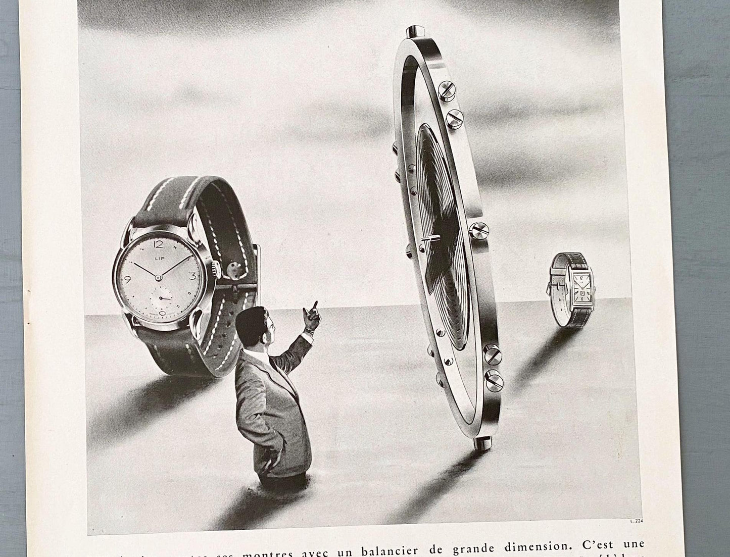 Authentic 1940s Vintage Lip Watch Ad Poster, Original French Surrealism Wall Art Print