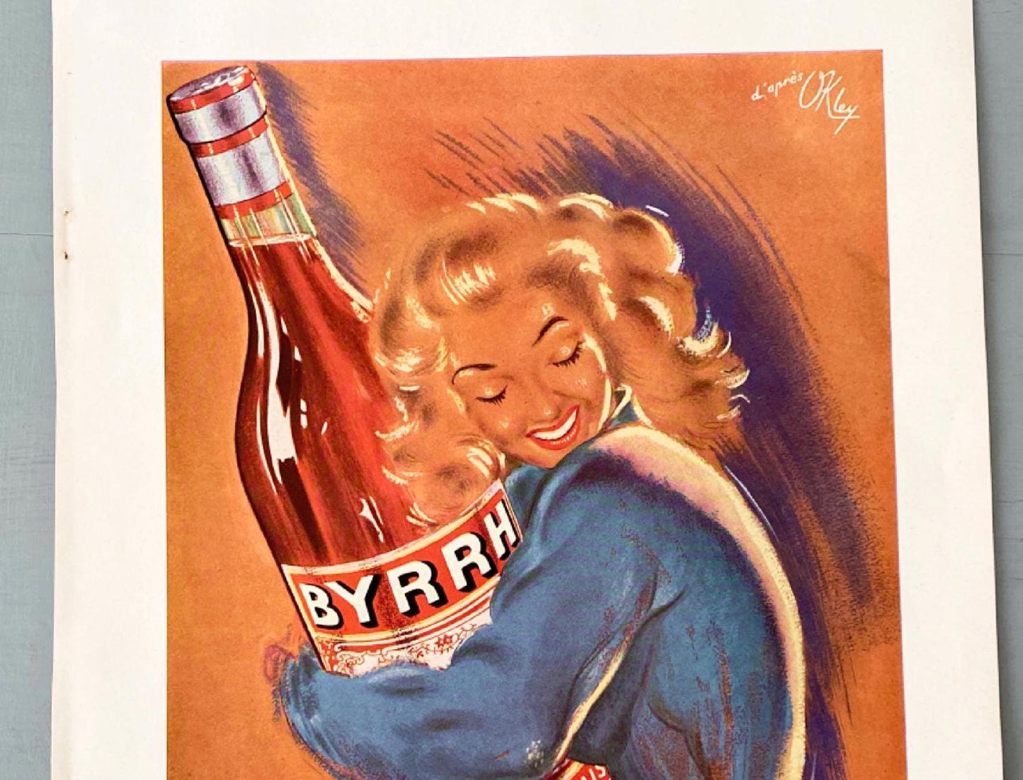 Authentic 1950s Vintage Byrrh Aperitif Ad Print: Retro French Alcohol Poster
