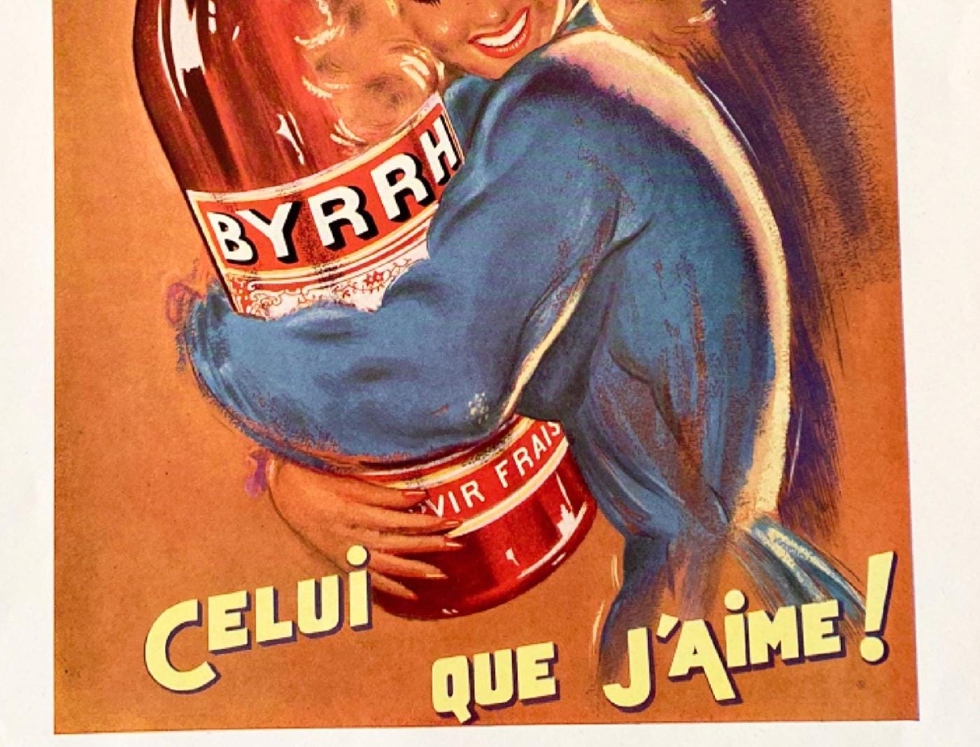 Authentic 1950s Vintage Byrrh Aperitif Ad Print: Retro French Alcohol Poster