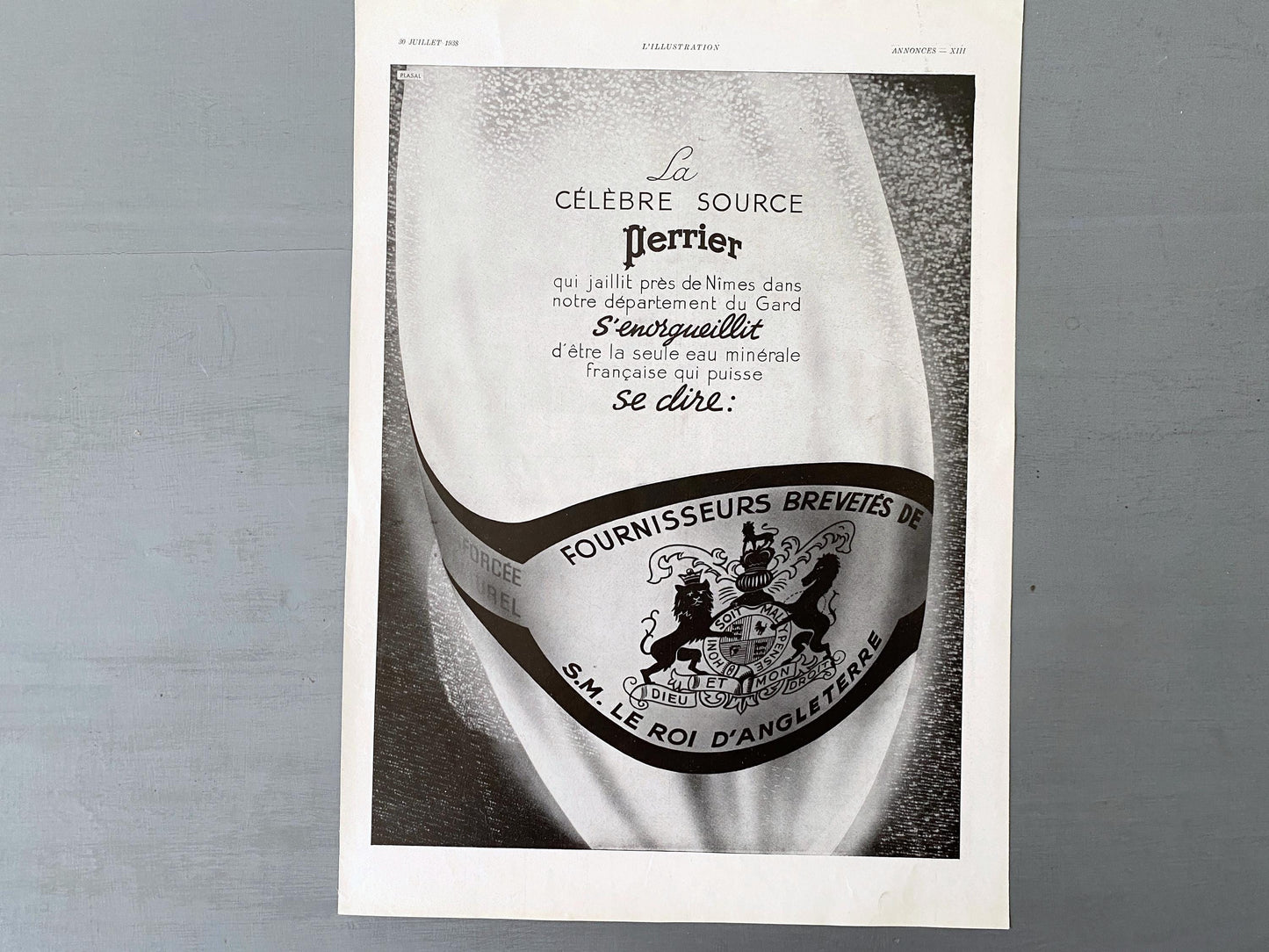 Authentic 1930s Vintage Perrier Ad Print: French Mineral Water Poster (11x15 inches)
