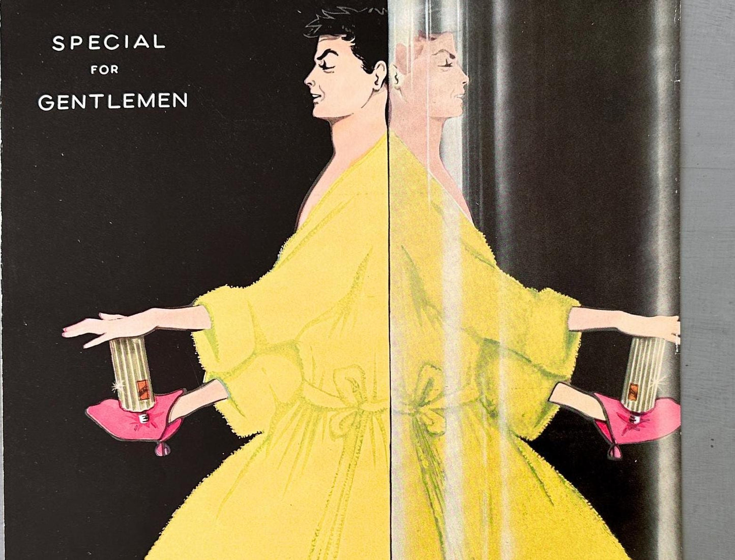 Original 1950s Vintage Galion Perfume Ad Print: French Mid Century Modern Gentlemen Poster