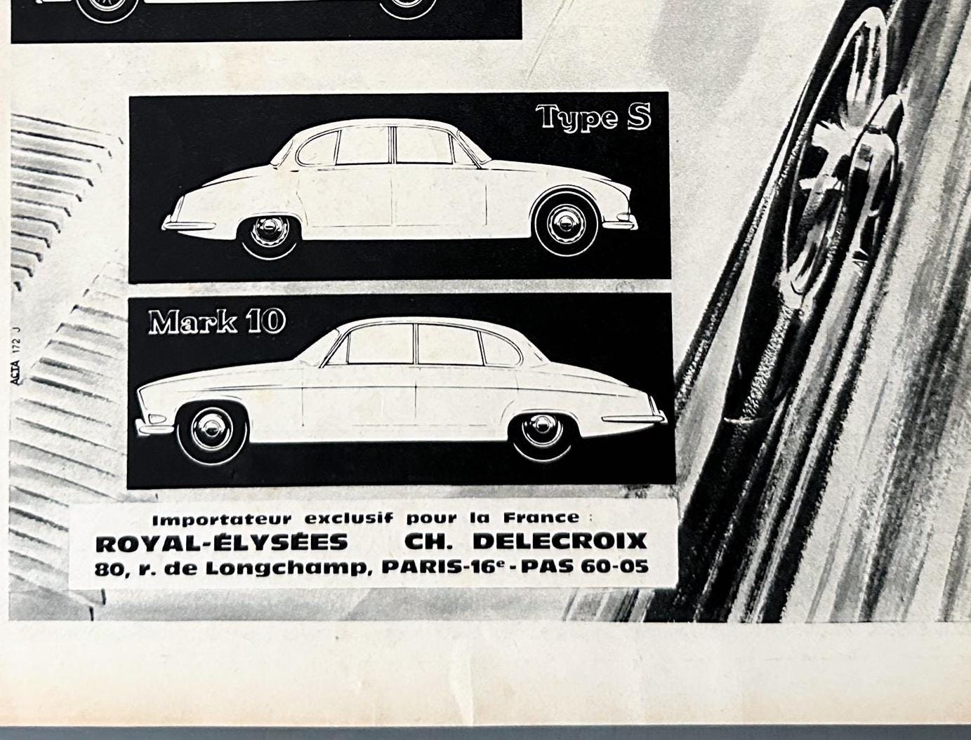 Original 1950s Vintage Jaguar Car Poster: Authentic Retro Wall Art