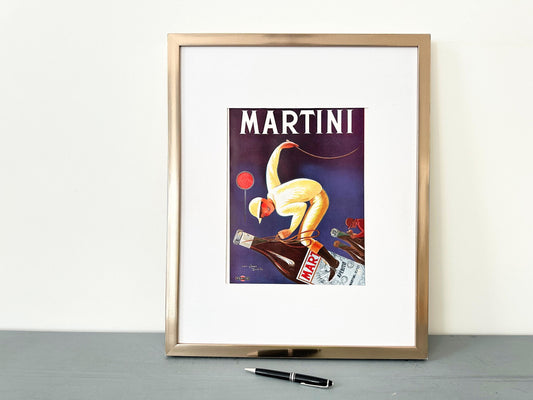 Authentic 1930s Vintage Martini Alcohol Advertisement Poster: Retro Horse Jockey Sport Print