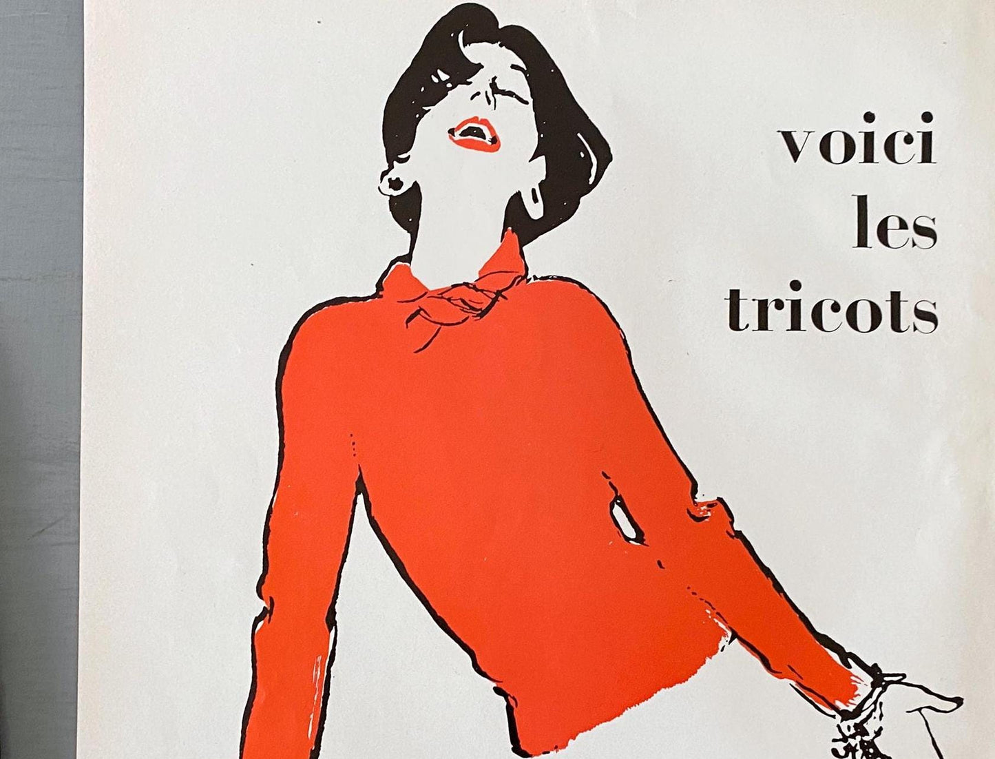 Authentic 1950s Vintage French Vogue Print: Rene Gruau Parisian Fashion Illustration