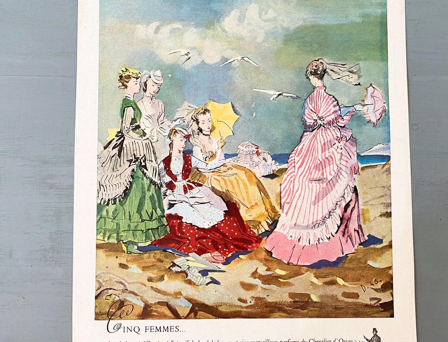 Authentic 1950s Vintage French Perfume D'Orsay Advertisement Print: Belle Epoque Wall Art