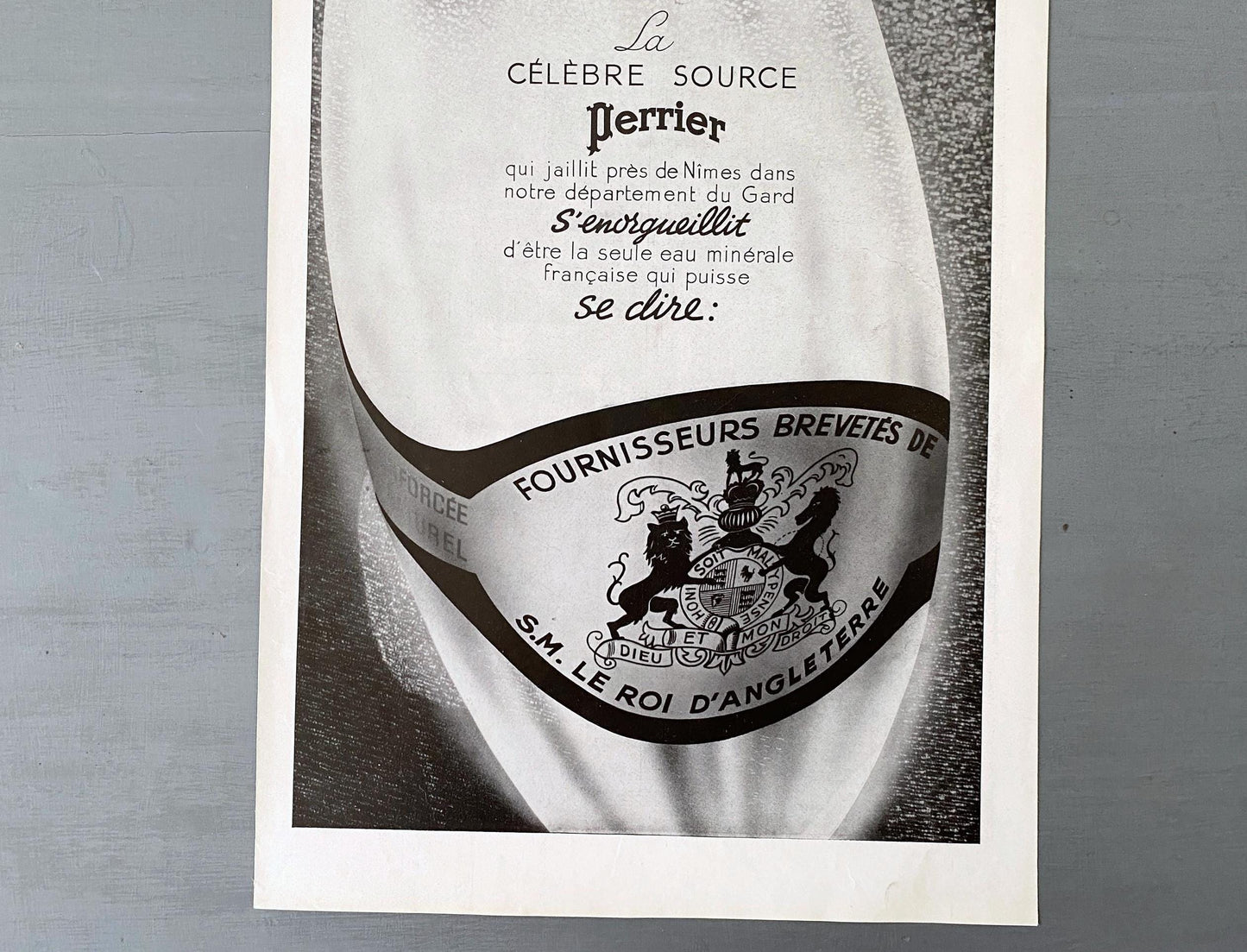 Authentic 1930s Vintage Perrier Ad Print: French Mineral Water Poster (11x15 inches)