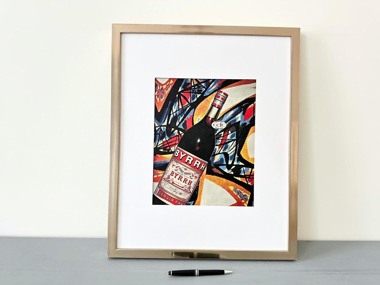 Authentic 1950s Vintage French Byrrh Alcohol Poster: Retro Bar Advertisement Print